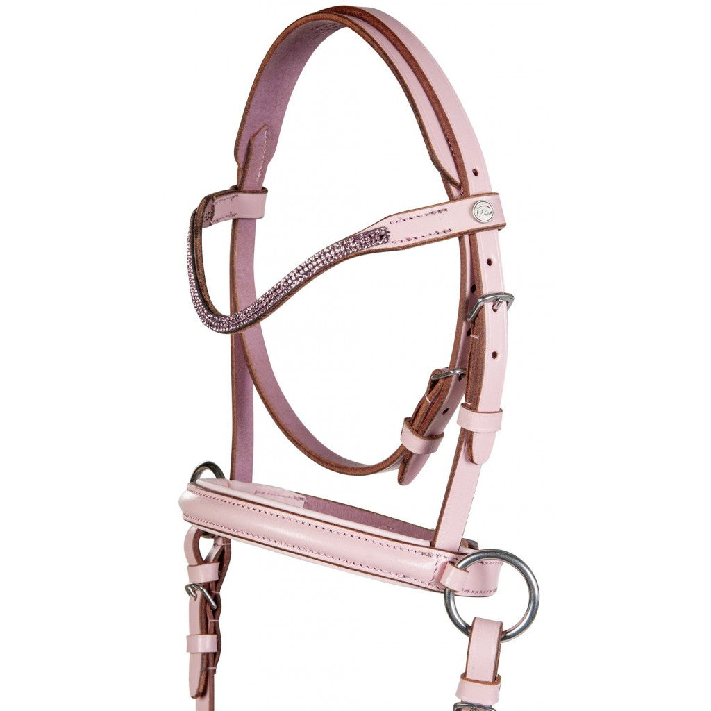 Leder Zaum mit Zügel - Pink