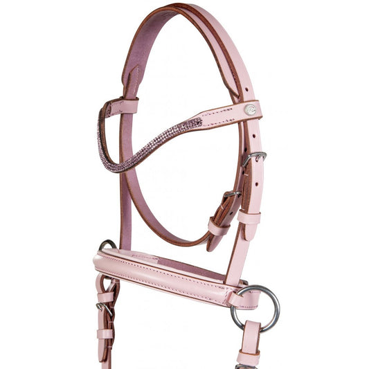 Leder Zaum mit Zügel - Pink